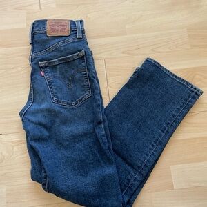 Levi's women’s Ribcage Dark Blue Straight-Leg Jeans